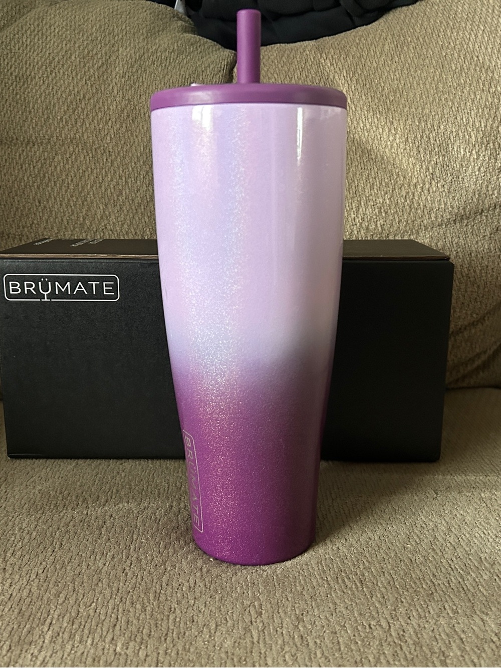 BrüMate Ombre Purple Stainless Travel Tumbler with Straw